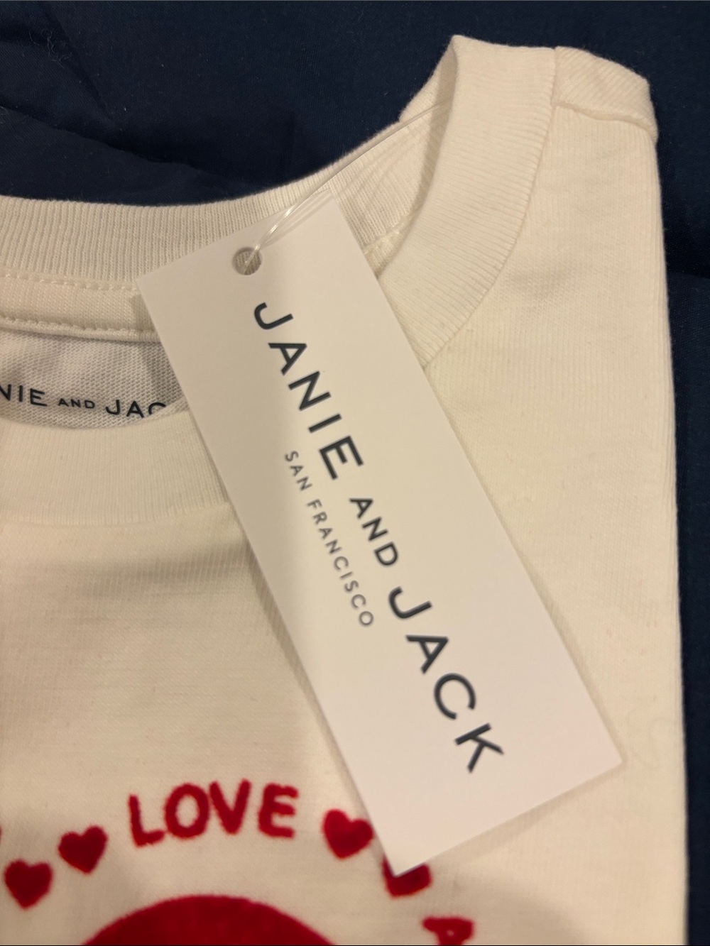 Janie and Jack White Long-Sleeve Tee with Red Heart Graphic - Picture 2 of 4